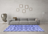 Machine Washable Abstract Blue Modern Rug, wshabs4741blu