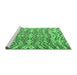 Sideview of Machine Washable Abstract Emerald Green Modern Area Rugs, wshabs4741emgrn