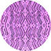 Round Machine Washable Abstract Purple Modern Area Rugs, wshabs4741pur