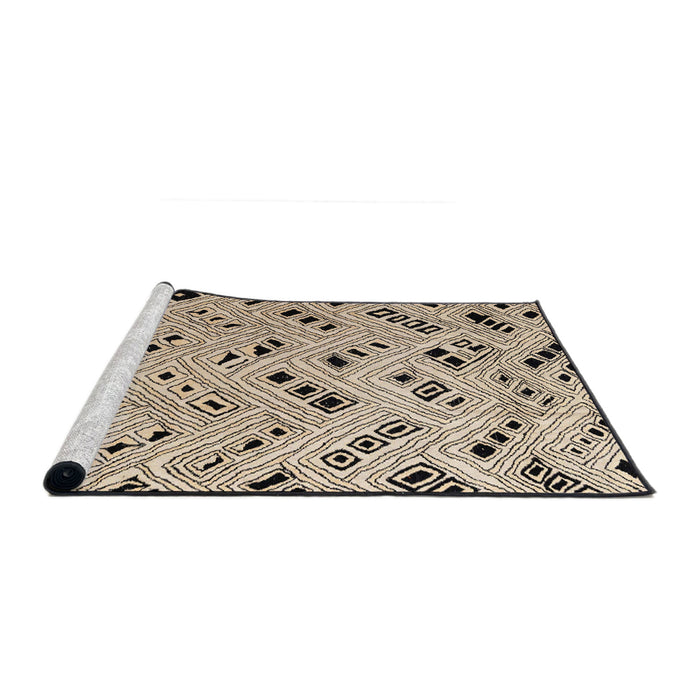 Sideview of Machine Washable Abstract Pastel Orange Rug, wshabs4742