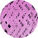 Round Machine Washable Abstract Pink Modern Rug, wshabs4742pnk