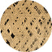 Round Abstract Brown Modern Rug, abs4742brn