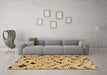 Machine Washable Abstract Brown Modern Rug in a Living Room,, wshabs4742brn