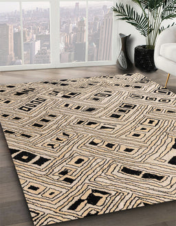 Abstract Pastel Orange Modern Rug in Family Room, abs4742