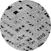 Round Abstract Gray Modern Rug, abs4742gry