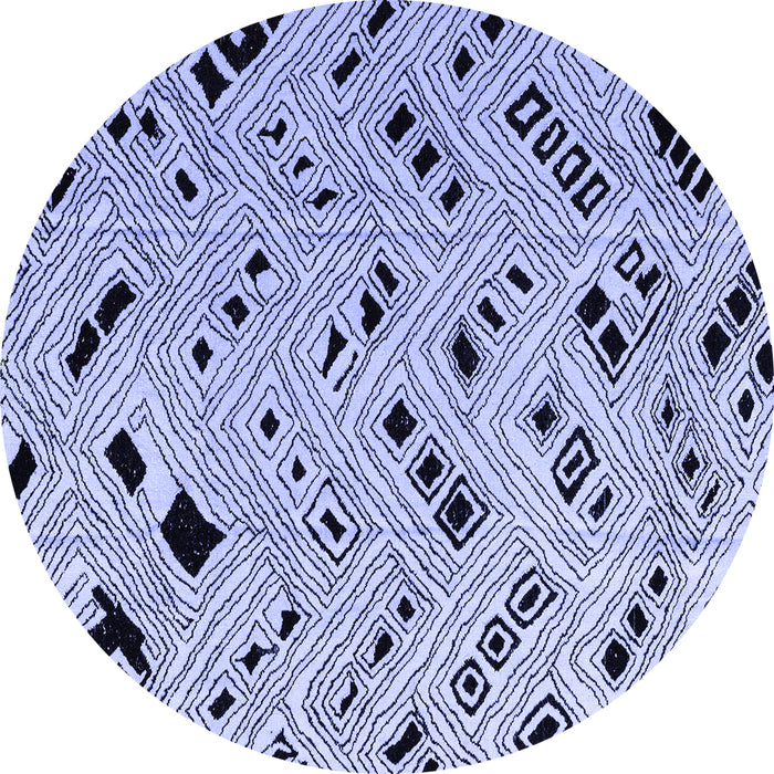 Round Abstract Blue Modern Rug, abs4742blu