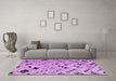 Machine Washable Abstract Purple Modern Area Rugs in a Living Room, wshabs4742pur