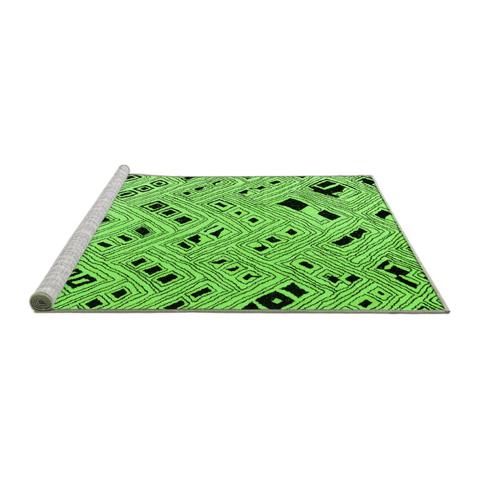 Sideview of Machine Washable Abstract Green Modern Area Rugs, wshabs4742grn