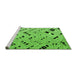 Sideview of Machine Washable Abstract Green Modern Area Rugs, wshabs4742grn