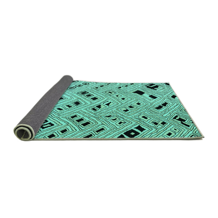 Sideview of Abstract Turquoise Modern Rug, abs4742turq