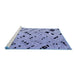 Sideview of Machine Washable Abstract Blue Modern Rug, wshabs4742blu