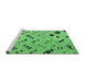 Sideview of Machine Washable Abstract Emerald Green Modern Area Rugs, wshabs4742emgrn