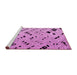 Sideview of Machine Washable Abstract Pink Modern Rug, wshabs4742pnk