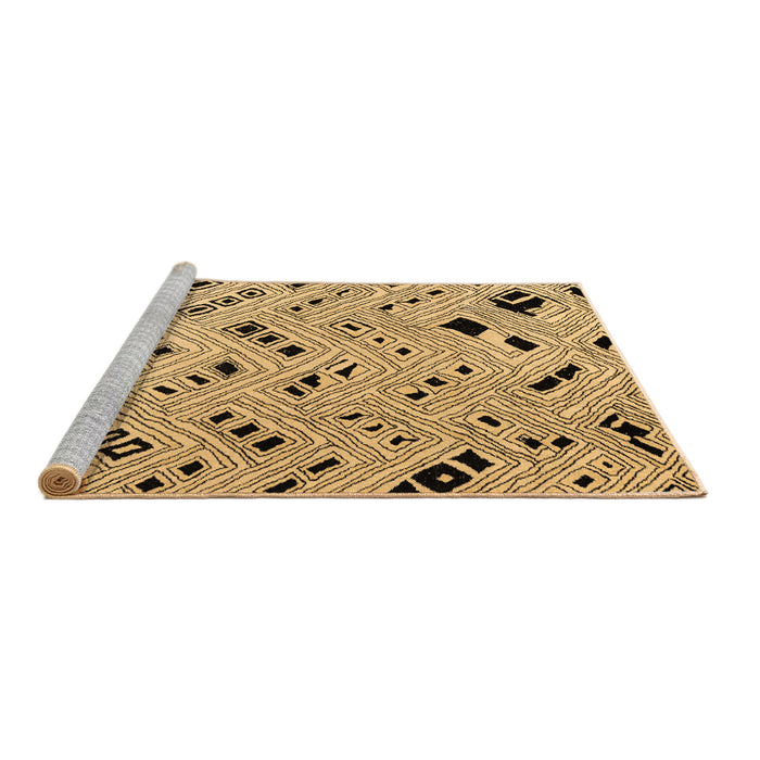 Sideview of Machine Washable Abstract Brown Modern Rug, wshabs4742brn