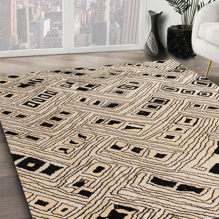 Machine Washable Abstract Pastel Orange Rug in a Family Room, wshabs4742