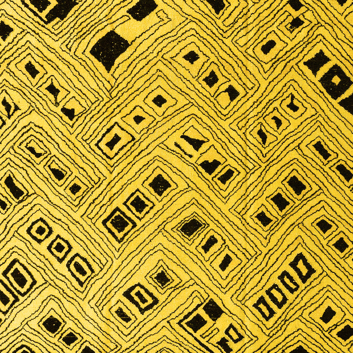 Machine Washable Abstract Yellow Modern Rug, wshabs4742yw