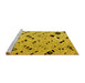 Sideview of Machine Washable Abstract Yellow Modern Rug, wshabs4742yw