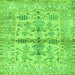 Square Oriental Green Traditional Rug, abs4743grn