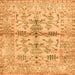 Square Oriental Orange Traditional Rug, abs4743org