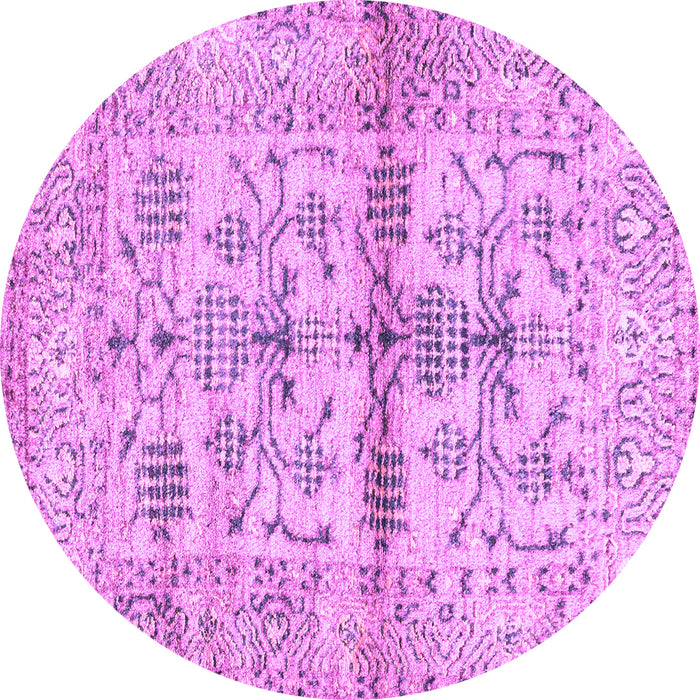 Round Oriental Purple Traditional Rug, abs4743pur