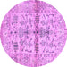 Round Oriental Purple Traditional Rug, abs4743pur