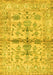 Machine Washable Oriental Yellow Traditional Rug, wshabs4743yw