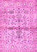 Machine Washable Oriental Pink Traditional Rug, wshabs4743pnk