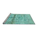 Sideview of Machine Washable Oriental Light Blue Traditional Rug, wshabs4743lblu