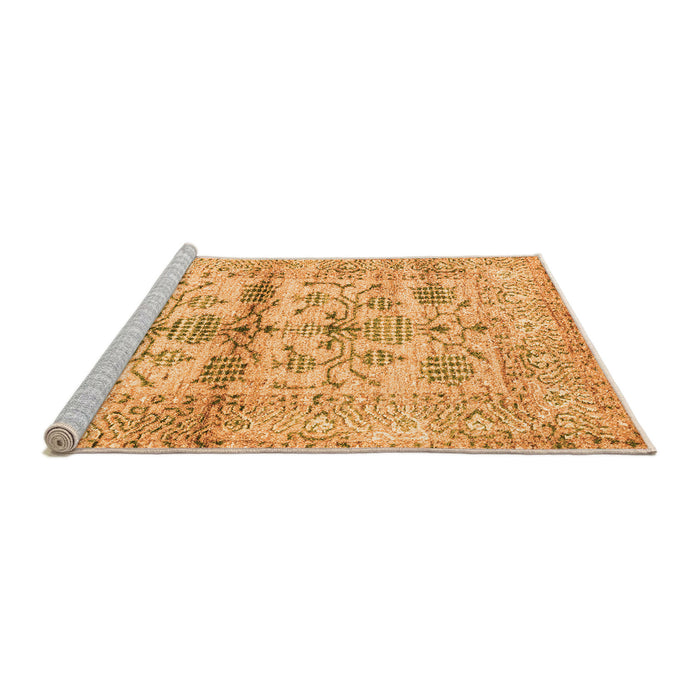 Sideview of Machine Washable Oriental Orange Traditional Area Rugs, wshabs4743org