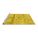 Sideview of Machine Washable Oriental Yellow Traditional Rug, wshabs4743yw