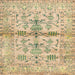 Square Abstract Brown Gold Oriental Rug, abs4743