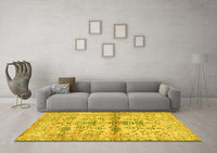 Machine Washable Oriental Yellow Traditional Rug, wshabs4743yw