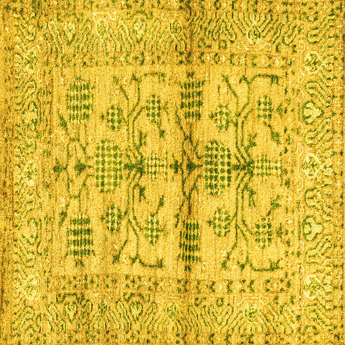 Square Oriental Yellow Traditional Rug, abs4743yw