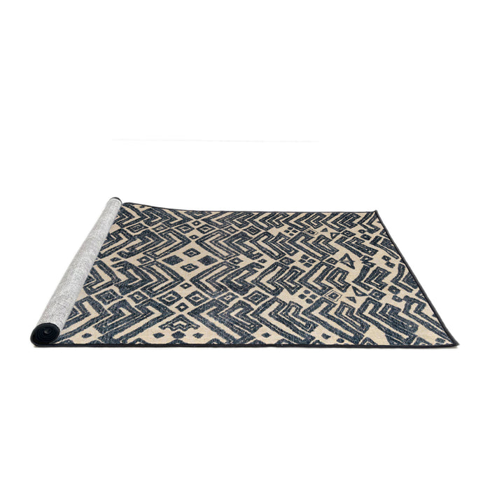 Sideview of Machine Washable Abstract Tan Brown Rug, wshabs4744