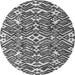 Round Machine Washable Abstract Gray Modern Rug, wshabs4744gry