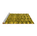 Sideview of Machine Washable Abstract Yellow Modern Rug, wshabs4744yw