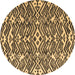 Round Abstract Brown Modern Rug, abs4744brn