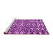 Sideview of Machine Washable Abstract Pink Modern Rug, wshabs4744pnk