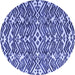 Round Machine Washable Abstract Blue Modern Rug, wshabs4744blu