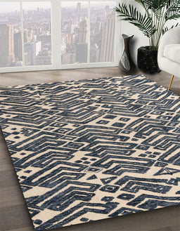 Machine Washable Abstract Tan Brown Rug in a Family Room, wshabs4744