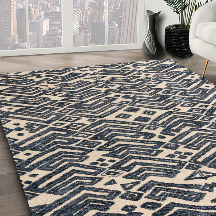 Machine Washable Abstract Tan Brown Rug in a Family Room, wshabs4744