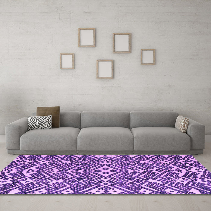 Machine Washable Abstract Purple Modern Area Rugs in a Living Room, wshabs4744pur