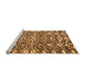 Sideview of Machine Washable Abstract Orange Modern Area Rugs, wshabs4744org