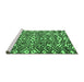 Sideview of Machine Washable Abstract Emerald Green Modern Area Rugs, wshabs4744emgrn