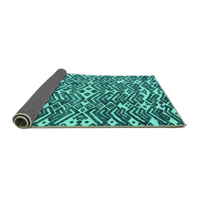 Sideview of Abstract Turquoise Modern Rug, abs4744turq