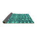 Sideview of Abstract Turquoise Modern Rug, abs4744turq