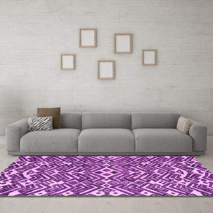 Machine Washable Abstract Pink Modern Rug in a Living Room, wshabs4744pnk