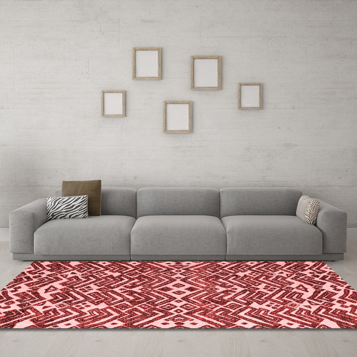 Modern Red Washable Rugs