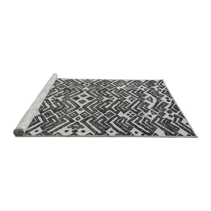 Sideview of Machine Washable Abstract Gray Modern Rug, wshabs4744gry