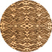 Round Abstract Orange Modern Rug, abs4744org